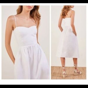 Reformation Olivia Linen Midi Dress Size 2